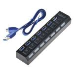Hub Usb 3.0 - 7 Portas Chaveado C/ Led Indicador Ref. Hu-04 Fy-377