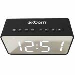 Caixa De Som Bluetooth C/ Hora Alarme Radio Fm Entrada Cartao Micro Sd Mod. Cs-mt6bt Preto