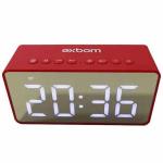 Caixa De Som Bluetooth C/ Hora Alarme Radio Fm Entrada Cartao Micro Sd Mod. Cs-mt6bt Vermelho